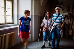 Prohlídka pro nevidomé v Kasárnách Karlín, foto: Dušan Vondra